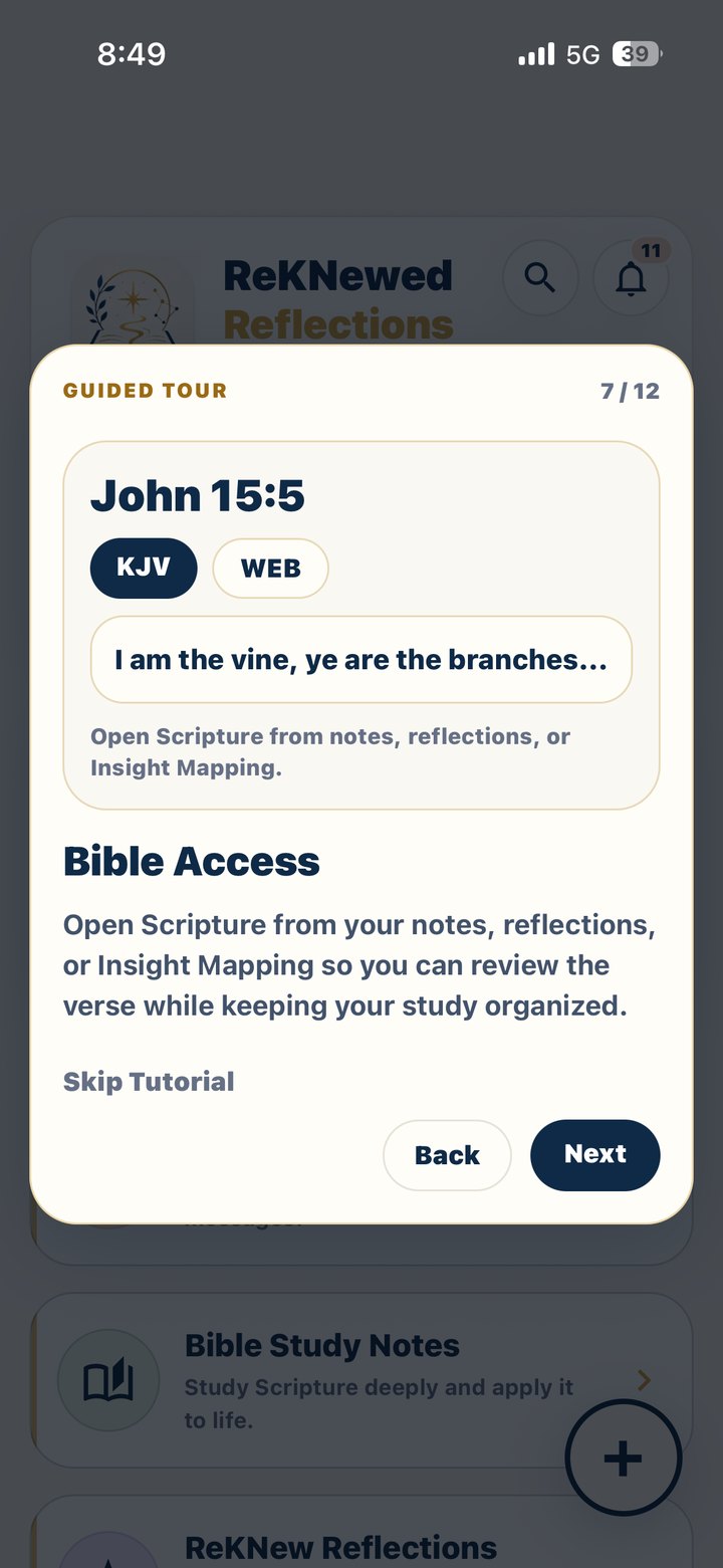 Bible access inside ReKNewed