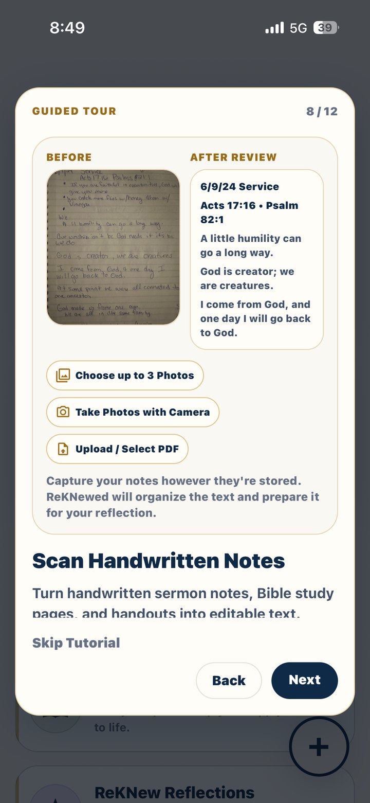 Scan handwritten sermon notes