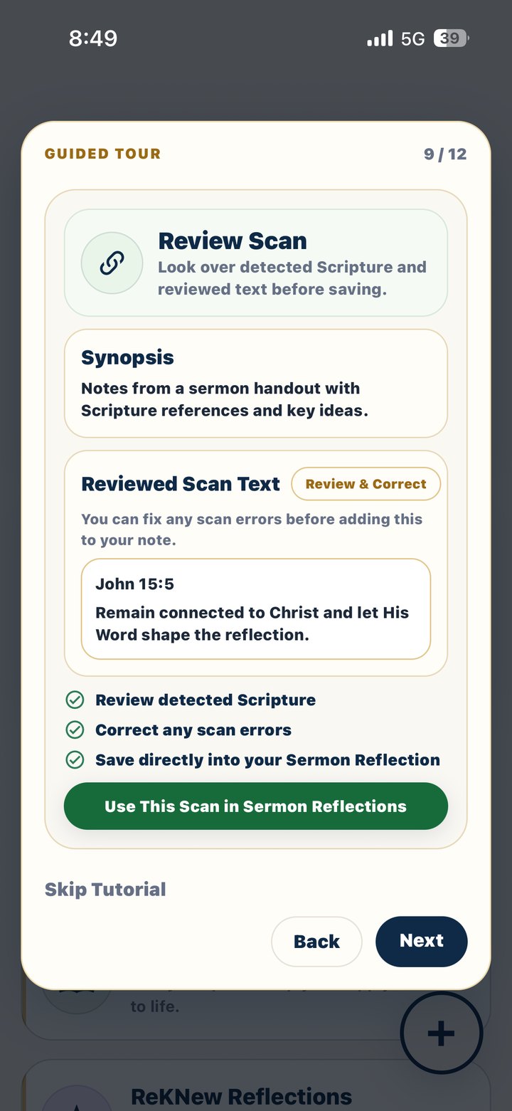 Review scanned notes